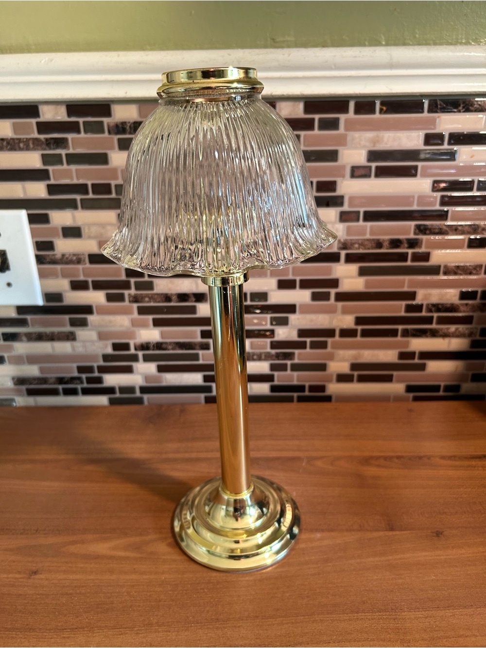 Vintage PartyLite Brass Library Candle Lamp